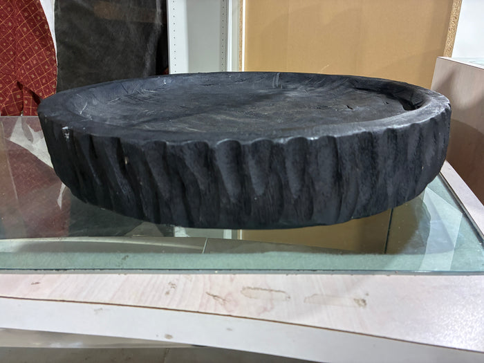 Surma Black Hand-Carved Decorative Bowl