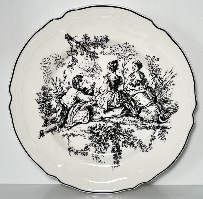 Tabletops Unlimited New England Toile People Dinner Plate Picnic 10 3/4"0