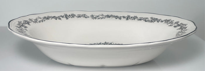 Tabletops Unlimited New England Toile People Oval Vegetable Bowl 13 7/8"1