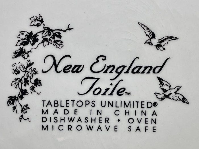 Tabletops Unlimited New England Toile People Oval Vegetable Bowl 13 7/8"3