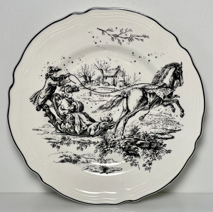 Tabletops Unlimited New England Toile People Salad Plate Coaching 8 3/8"0