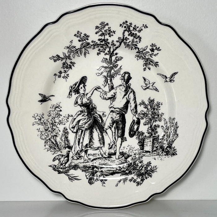 Tabletops Unlimited New England Toile People Salad Plate Dancing 8 3/8"0