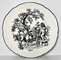 Tabletops Unlimited New England Toile People Salad Plate Harvest 8 3/8"0