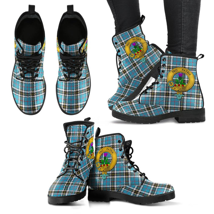 Thomson Tartan Clan Badge Leather Boots
