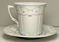 Tirschenreuth Fleur De Lis Blue Cup and Saucer Set0