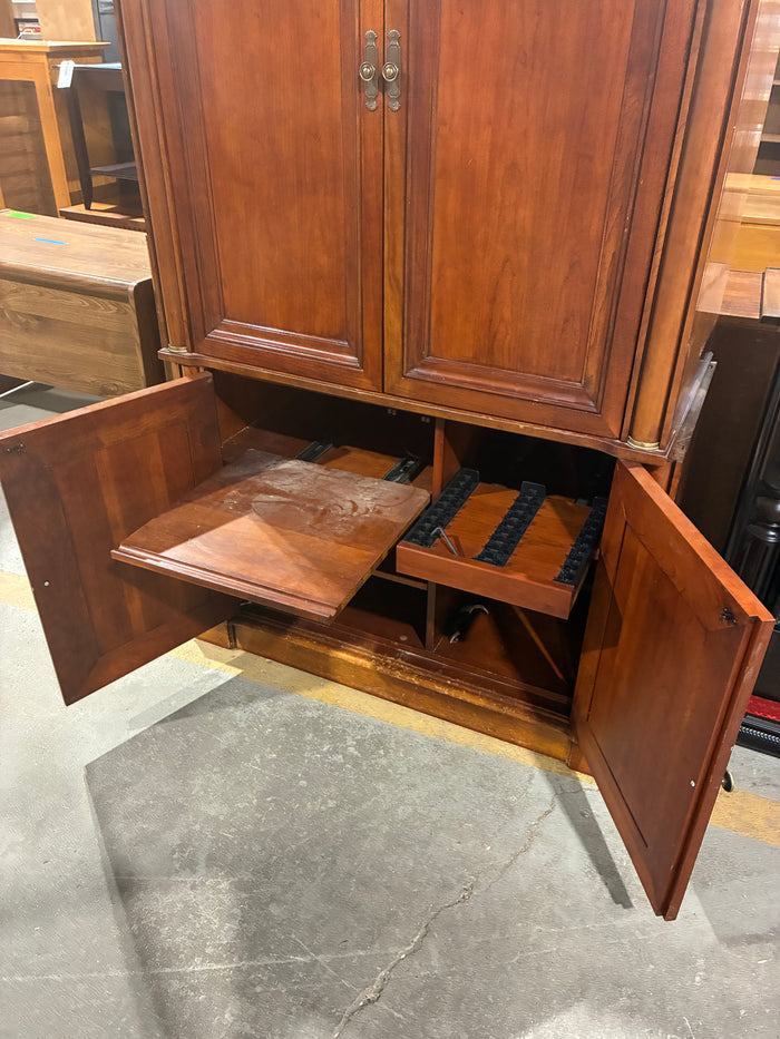 Traditional 2-Piece Cherry Entertainment Armoire