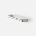 Angled view of the Truss Pull showcasing its satin nickel finish and angular ends on a white background