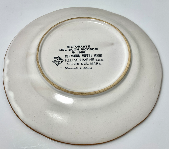 Vietri Sul Mare Ristorante Vecchia Bari Good Memory Plate 9" Carne Alla Barese2