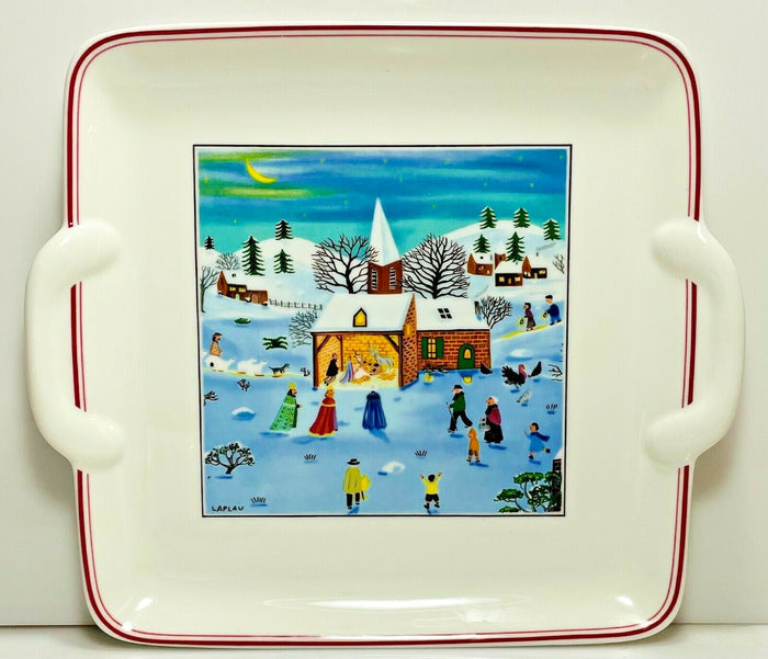 Villeroy and Boch Naif Christmas Cake Plate 9 1/8" Square0