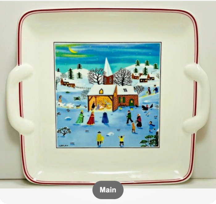 Villeroy and Boch Naif Christmas Cake Plate 9 1/8" Square1