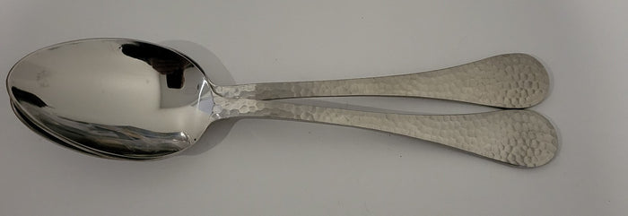 Wallace Hammered 2-Soup Spoons 8 1/4" Stainless 18/10 Flatware Silverware0