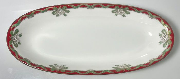 Waterford Holiday Ribbons Oval Tray 10 5/8"0