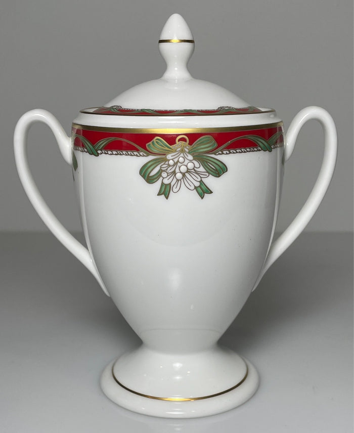 Waterford Holiday Ribbons Sugar Bowl and Lid 4 1/4"0
