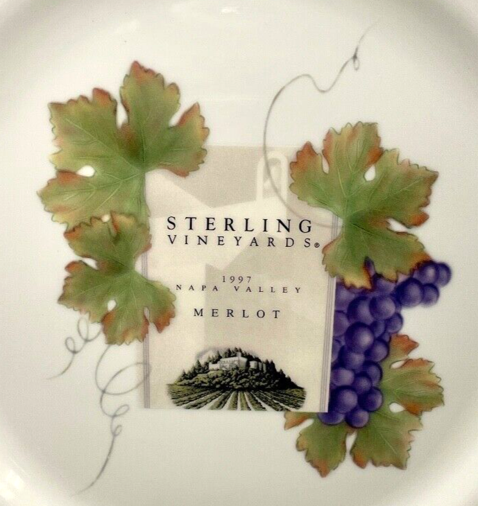 Wedgwood Grand Gourmet Wine Salad Plate Merlot Napa 9 7/8" Sterling Vineyards1