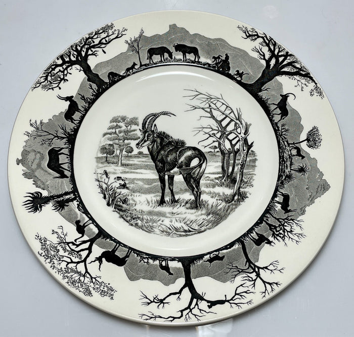 Wedgwood Kruger National Park Dinner Plate Sable Antelope 10 3/4" No Map0