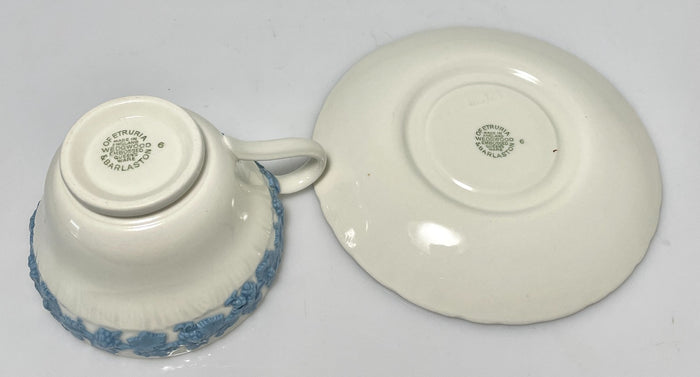 Wedgwood Lavender on Cream Color Footed Cup and Saucer Set2