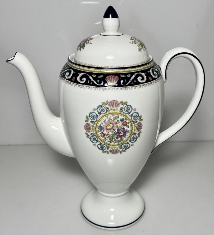 Wedgwood Runnymede Blue Coffee Pot and Lid 10 1/4" 5 Cup0