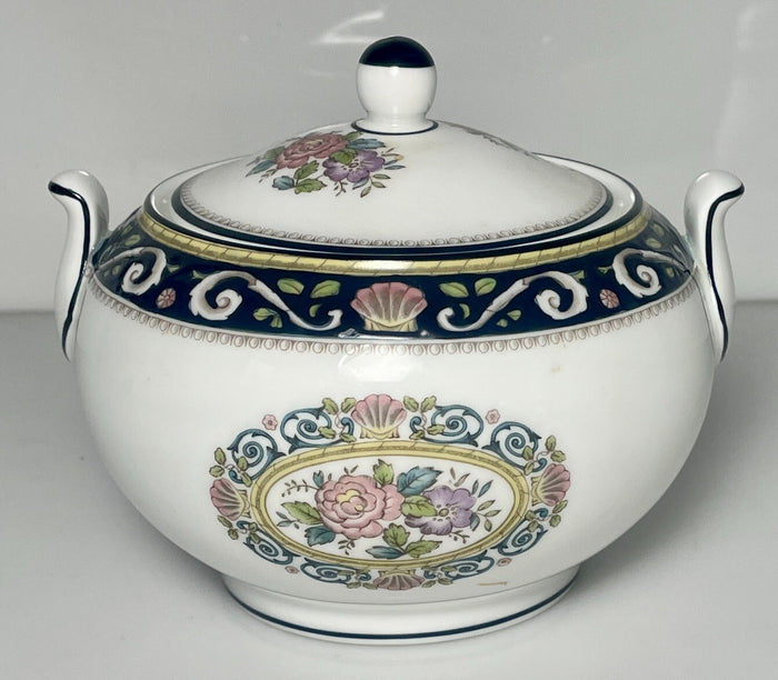 Wedgwood Runnymede Blue Sugar Bowl and Lid0