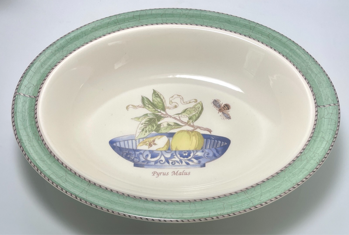 Wedgwood Sarah's Garden Oval Vegetable Bowl 11 3/4" Pyrus Malus0