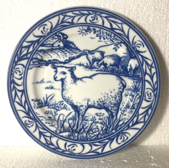 Williams Sonoma Brittany Salad Plate Sheep 7 7/8"0