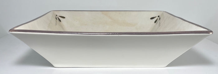 Williams Sonoma Ceramiche Arianna Square Serving Bowl 13" Country Farmhouse1