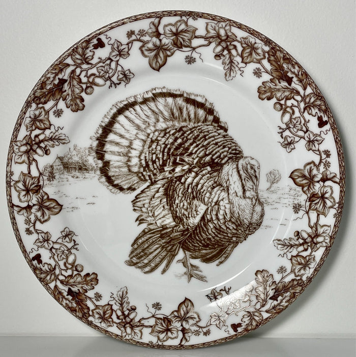 Williams Sonoma Plymouth Turkey Toile Dinner Plate 10 1/2"0