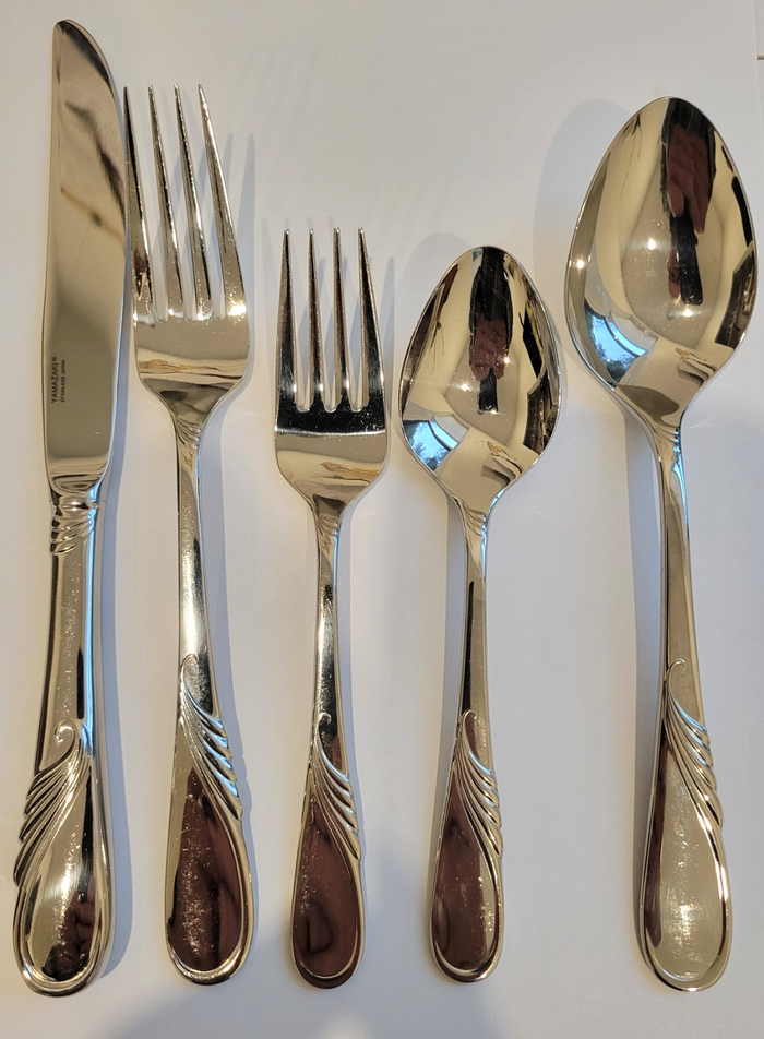 Yamazaki Hilary Five Piece Place Setting Stainless Japan0